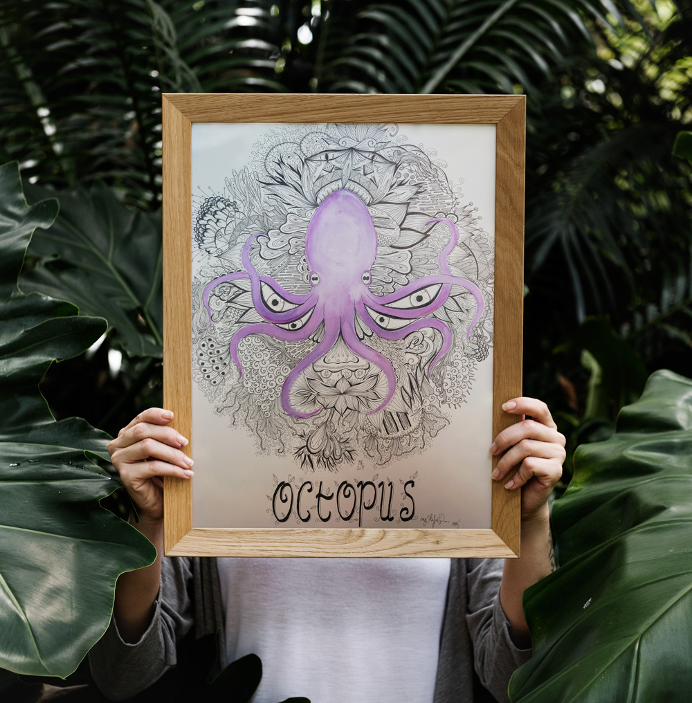 Mandala Bird Graphiste Marmande Illustration Octopus